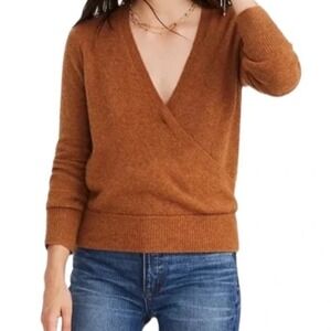 Madewell brown wrap sweater size medium